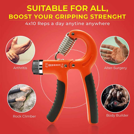 Adjustable Hand Grip Strengthener, 5-60kg Forearm & Wrist Trainer