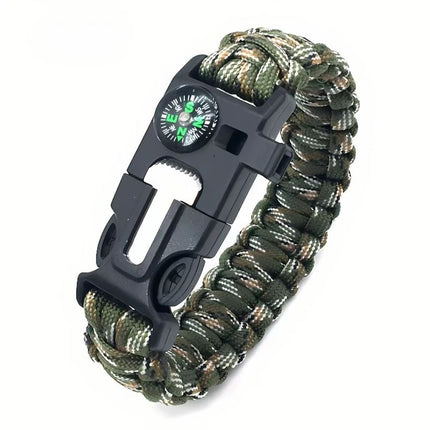 5-in-1 Paracord Survival Bracelet 7-Core Woven, Emergency Lifesaving Wristband for Outdoor Adventures