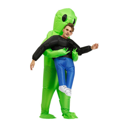 Halloween Green Scary  Alien Inflatable Costume Blow Up Party Dress Pump Gift