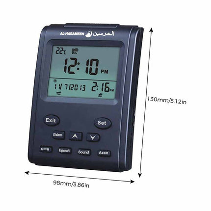 LCD Digital Automatic Mosque Islamic Muslim Prayer Azan Athan Alarm Desk Clock