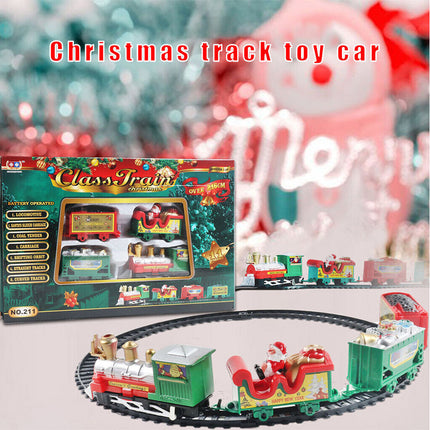 Christmas Train Electric Railway Tracks Santa Claus Car Kids Education Xmas Gift