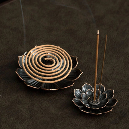 2X Blooming Lotus Censer Stick Incense Holder Cone Incense Burner Ash Catcher