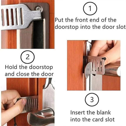 Portable Stainless Steel Door Blocker, Anti-Theft Security Tool 8cm