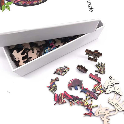 Unique Cat Pattern Wooden Puzzle | Irregular Shapes Leisure Toy (A3 Size)