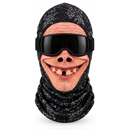 3D Funny Face Balaclava Ski Mask, Winter Windproof Full Face Cover for Motorcycle Cycling Outdoor Sports