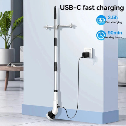 9 IN 1 Cordless Electric Spin Scrubber, Power Cleaning Brush for Bathroom, Multi-Functional Rotating Cleaning Tool