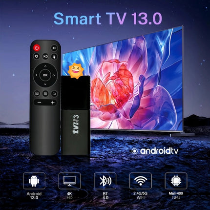 4K Smart TV Stick Android 13 ATV OS Set Top Box 2.4G/5G WiFi Bluetooth 4.0 Media Player