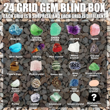 2025 Christmas Crystal Advent Calendar - 24 Healing Crystals & Minerals Countdown Box