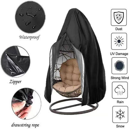 All-Weather Hanging Egg Chair Cover – 210D Waterproof Oxford, Dustproof & Rain Resistant