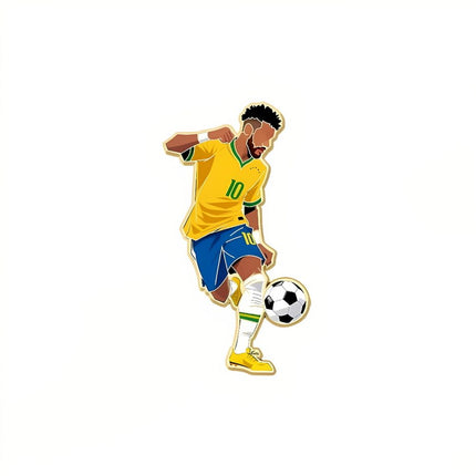4PCS Football Star Pin Badges, Sports Enamel Lapel Pins, Fan Backpack & Clothing Accessory