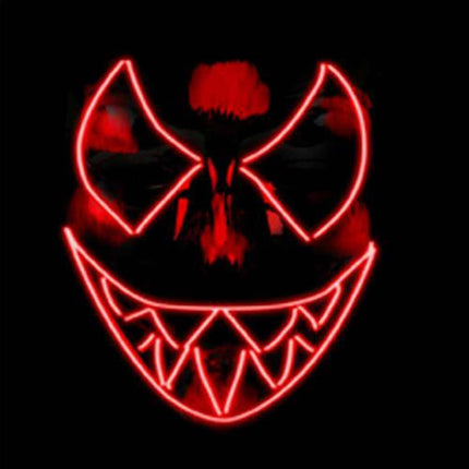 Halloween LED Purge Mask Glow in Dark Light up Costume Scary Rave Cosplay Mask