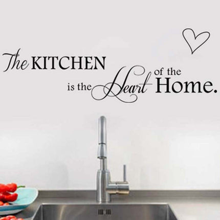 2Pcs The Kitchen Is The Heart of The Home Vinyl Wall Stickers Kitchen Art Decor 60CM
