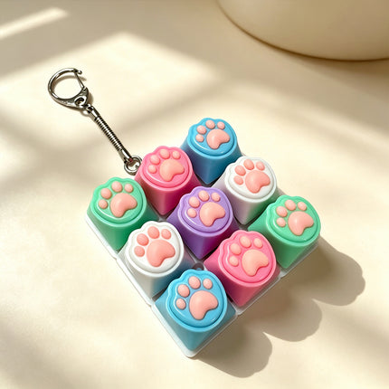 9-Key Keyboard Fidget Clicker Toy, Button Finger Keycap Stress Relief Toy