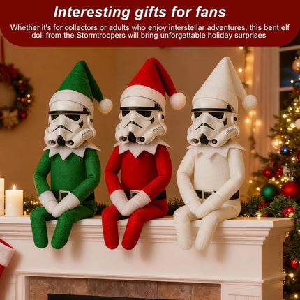 Festive Christmas Ornament Holiday Decor Stormtrooper Resin & Felt Elf Doll
