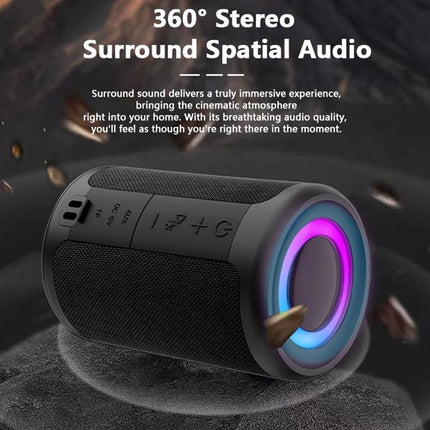 Small Mini Bluetooth Speaker Portable Wireless, Heavy Bass Loud Sound with RGB LED Light