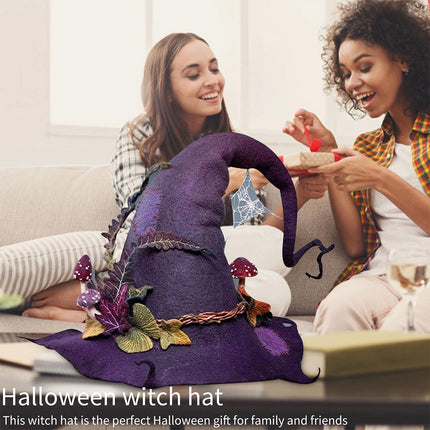 Halloween Party Felt Witch Hat Adjustable Party Witch Hat Cosplay Prop
