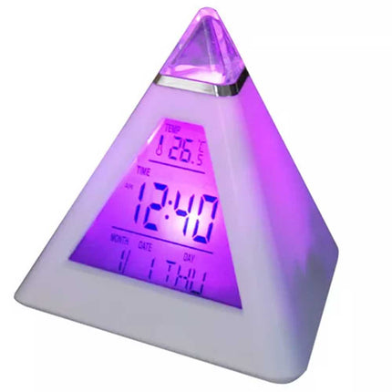 LED color changing alarm clock pyramid triangle holiday gift