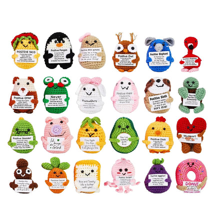 2D Acrylic Advent Calendar: 24 Positive Crochet Animals Xmas Countdown Gift