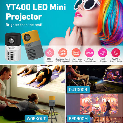 Portable HD 1080P Mini Pocket LCD Movie Projector Home Cinema HDMI USB Gift