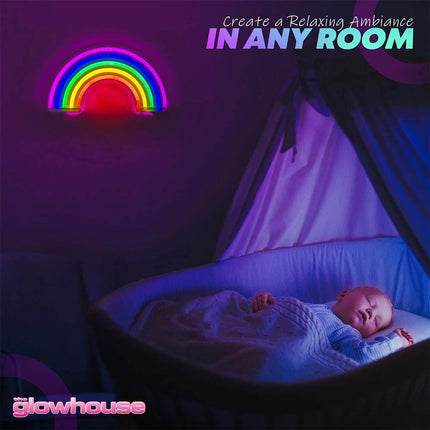 Colourful Rainbow LED Neon Lamp - Wall/Bar Mount for Home, Nursery & Children’s Room