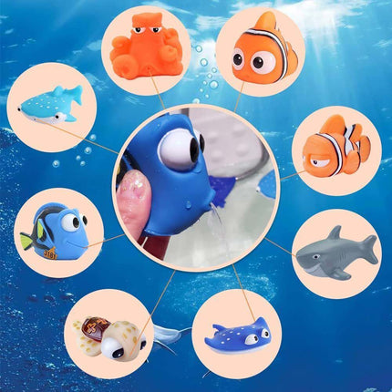 8Pcs Cute Ocean Animal Squirt Bath Toys, Floating Baby Water Play Toys