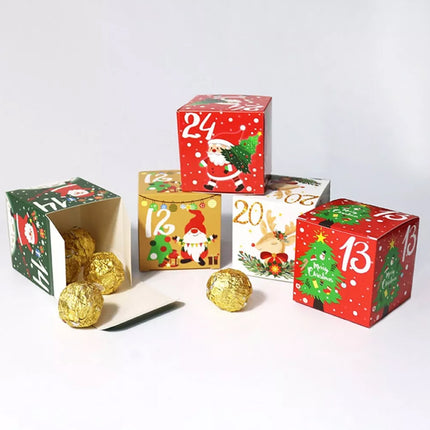 24Pcs DIY Christmas Advent Calendar Boxes 24 Days Countdown Calendar Gift Boxes