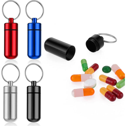Portable 4-Compartment Keychain Pill Holder: Compact Pocket Organizer (Random Color)