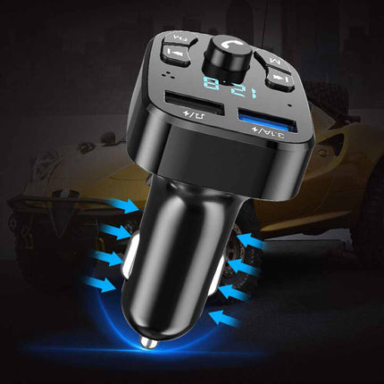 Bluetooth 3.1A Car Wireless FM U-DISK Transmitter Adapter  2USB PD Charger