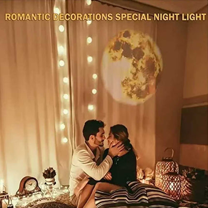 LED Earth&Moon Night Light Moon Projector Atmosphere Lamp Planet Wall Decoration