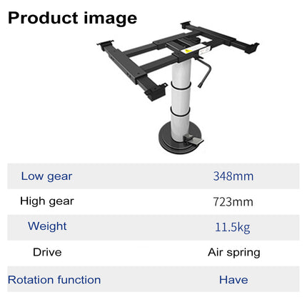 Adjustable Height Lift Boat RV Table Leg - 360° Rotating Swivel Pedestal, Sturdy Design for Caravan, Camper & Boat Indoor Use