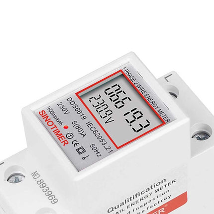 Digital KWH Electric Meter LCD Display 220V 230V Power Meter 50 60Hz for Indoor