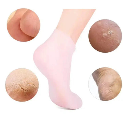 2Pairs Silicone Foot Care Socks Moisturizing Gel Socks Elastic Cracked Skin Care