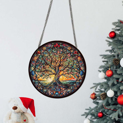 3 Pcs Tree of Life Acrylic Hanging Ornament Indoor Outdoor Home Garden Wall Art Decor