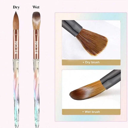 6Pcs/Set Acrylic Powder Brushes - Kolinsky Sable Brushes New Nail Art Brush Set