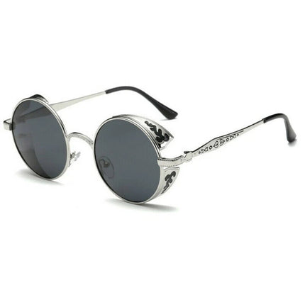 Steampunk Polarized Sunglasses Men Women UV400 Driving Retro Round Glasses