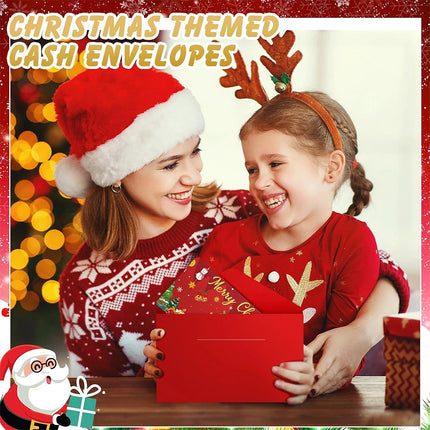 6X Christmas Money Wallet Envelopes - Cash, Card & Voucher Holder with 10 Slots for Gift Giving