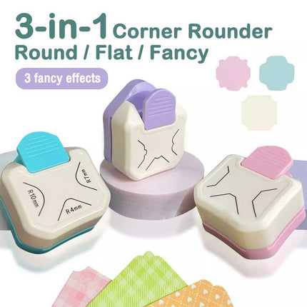 3 in 1 Corner Rounder Punch Paper Round Corner Trimmer Cutter For Card Photo