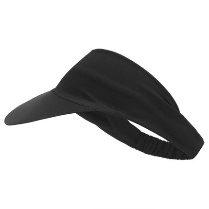 Sun Visor Elastic Sports Hat - Black, Tennis Golf Headband Cap for Women
