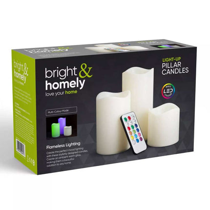 Colour Changing LED Candle Flameless Flickering LED Wax Mood Set with Remote