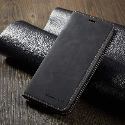 Premium Leather Flip Magnetic Wallet Case Protective Cover for iPhone 17