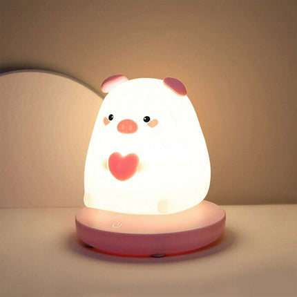 Cute Animal LED Night Light Silicone Bedside Table Lamp Kids Gift Rechargeable