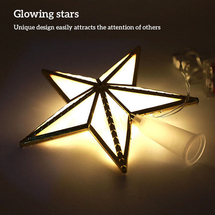 3D Christmas Tree Topper LED Glowing Star Light Projector Party Xmas Decor