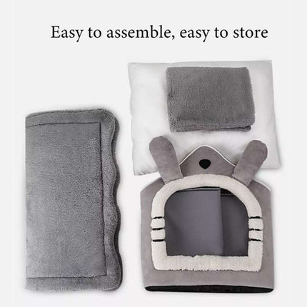 Small Pet Cat Kitten Dog Beds Igloo Fleece Bed Pyramid Cozy Washable Warm House Cave