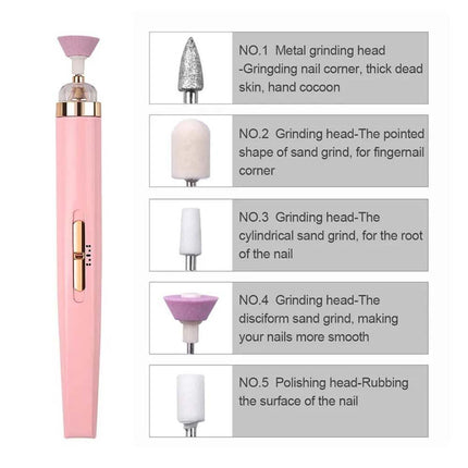 Rechargeable Electric Nail Drill File Kit, Portable Manicure Pedicure Machine