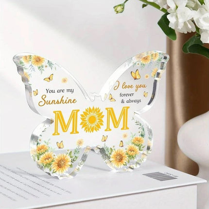 Mum Butterfly-Shaped Acrylic Plaque - Perfect Gift for Mum on Christmas, Mother's Day & Special Occasions