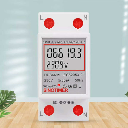 Digital KWH Electric Meter LCD Display 220V 230V Power Meter 50 60Hz for Indoor