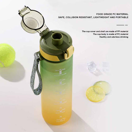 Sports 0.8/1L Water Bottle Gym Drinking Leakproof Bottle With Straw BPA-Free