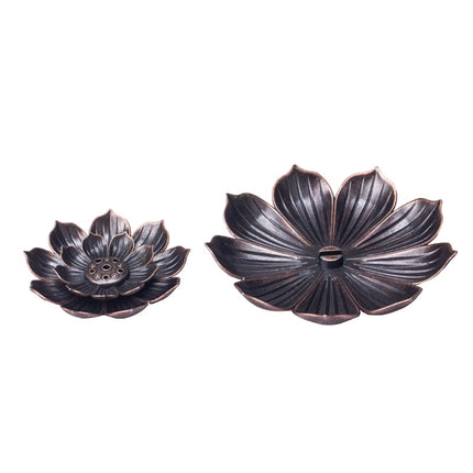 2X Blooming Lotus Censer Stick Incense Holder Cone Incense Burner Ash Catcher
