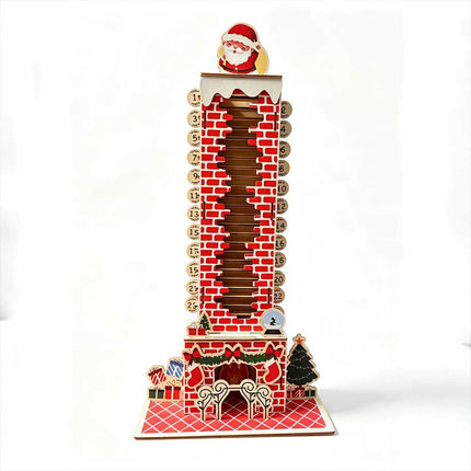 24 Day Xmas Countdown Santa Chimney Advent Calendar, Christmas Puzzle Toy Gift