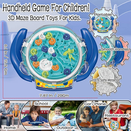 3D Brain Maze Puzzle Game, Brain Teaser Educational Fidget Toy for Kids